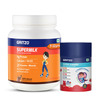Gritzo Supermilk Overall Growth (7-12Y Boys) (Double Chocolate | 800G) & Super Gummies (Strawberry)