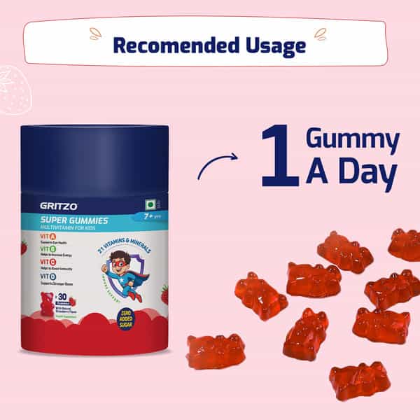 Gritzo Supermilk Growth (7-12Y Boys) (Double Chocolate | 800G) With Super Gummies | Pack Of 2