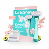 Letsshave Evior 3 Sensitive Shaving Razor For Women| Dual Lubrication Strip | 1 Handle + 2 Blades