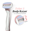 Letsshave Evior 3 Sensitive Shaving Razor For Women| Dual Lubrication Strip | 1 Handle + 2 Blades