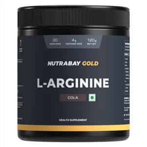 Nutrabay Gold L-arginine Supplement Powder - 120g | Cola Flavor | Pre Workout Amino Acid
