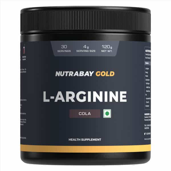 Nutrabay Gold L-Arginine Supplement Powder - 120G | Cola Flavor | Pre Workout Amino Acid