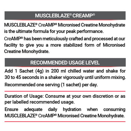 Muscleblaze Micronised Creatine Monohydrate Creamp Powder | Candy Rush | 7 Sachets (4G Each)