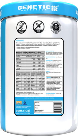 Genetic Nutrition Bio Whey Protein|Ultra Micro-Fine Filtered|Swiss Grass-Fed|Chocolate Ganache, 500g