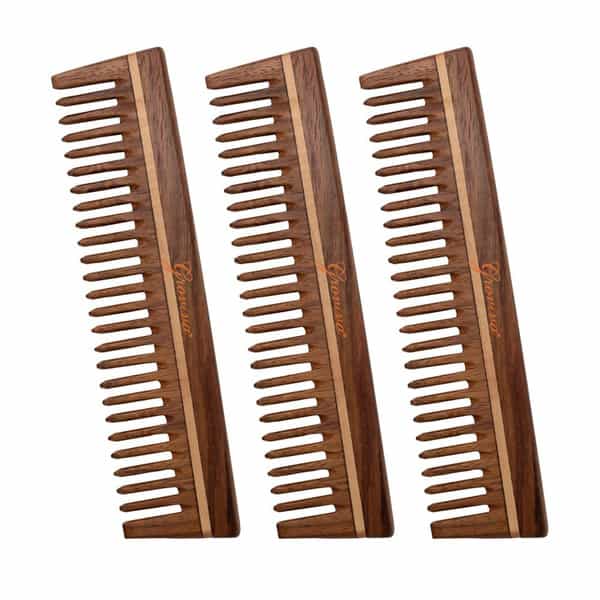 Groviva Sheesham Wood Comb 14 Fc | Hair Straightening | For Men (Pack Of 3)