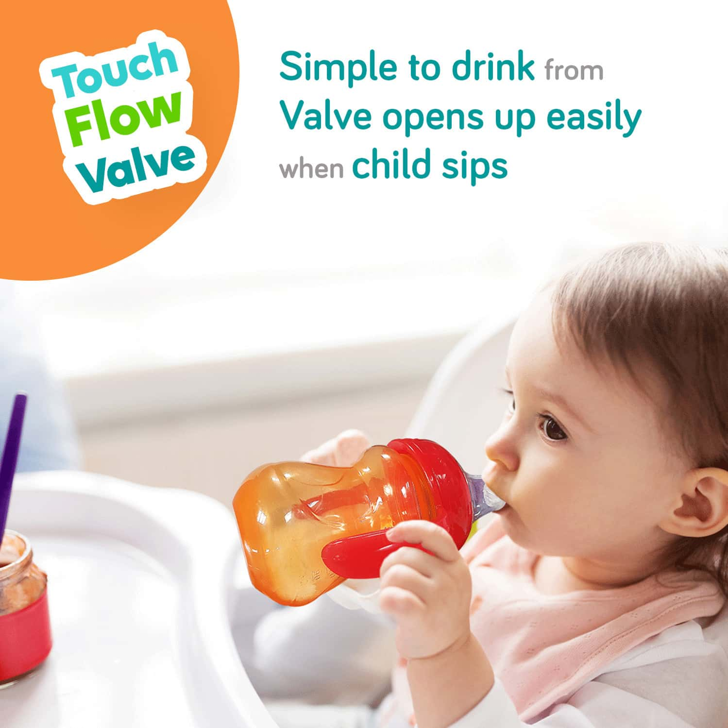 Luvlap Mobby Little Spout Sipper Bpa Free 240 Ml 6m+ (Orange)