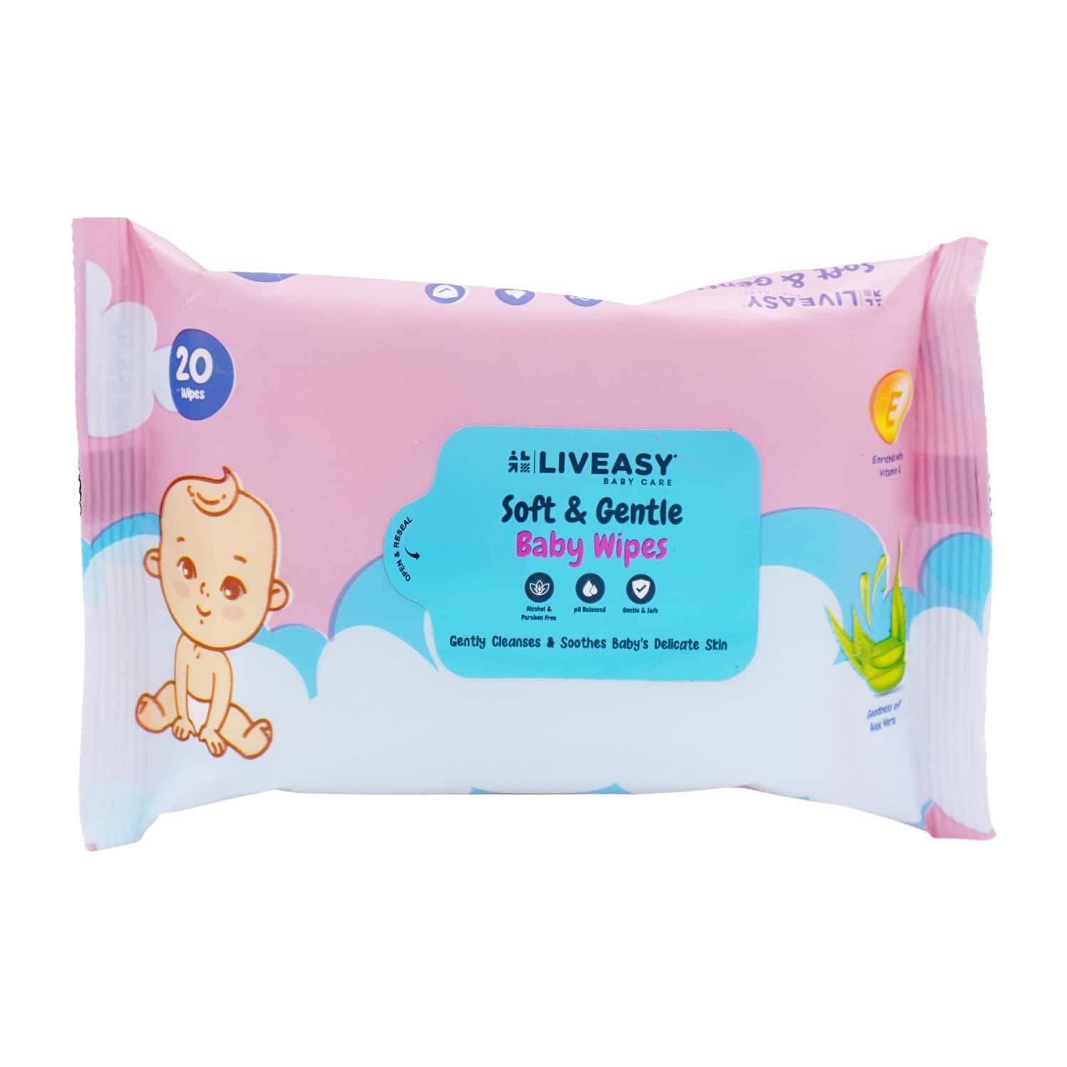 Liveasy Baby Care Soft & Gentle Baby Wipes Pack Of 20