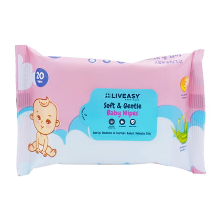 Liveasy Baby Care Soft & Gentle Baby Wipes Pack Of 20
