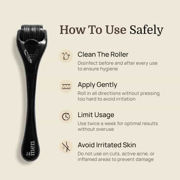 Formen Derma Roller For Hair Growth | 540 (0.5 Mm) Titanium Micro-Needles | Growth Activator (1 Pc)