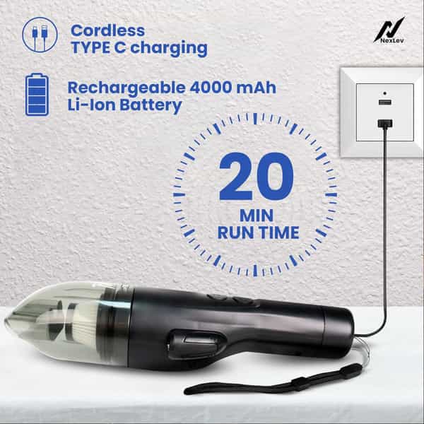 Nexlev Cordless Electric Car Vacuum Cleaner Vacusafe Vc-03