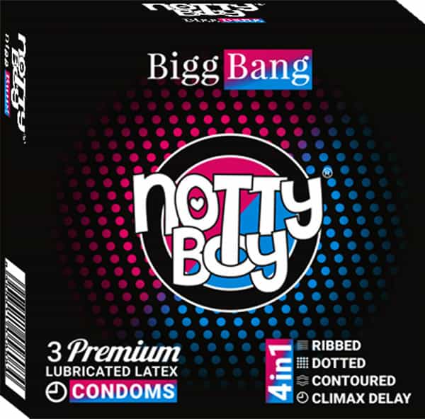 Nottyboy 4-In-1 - Climax Delay Ribbed Dotted Contoured Condoms 3