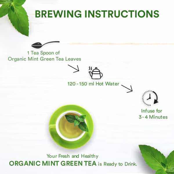 The Tea Ark Mint Green Tea (50G) Tin Loose Leaves (25 Servings)