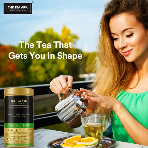 The Tea Ark Mint Green Tea (50G) Tin Loose Leaves (25 Servings)