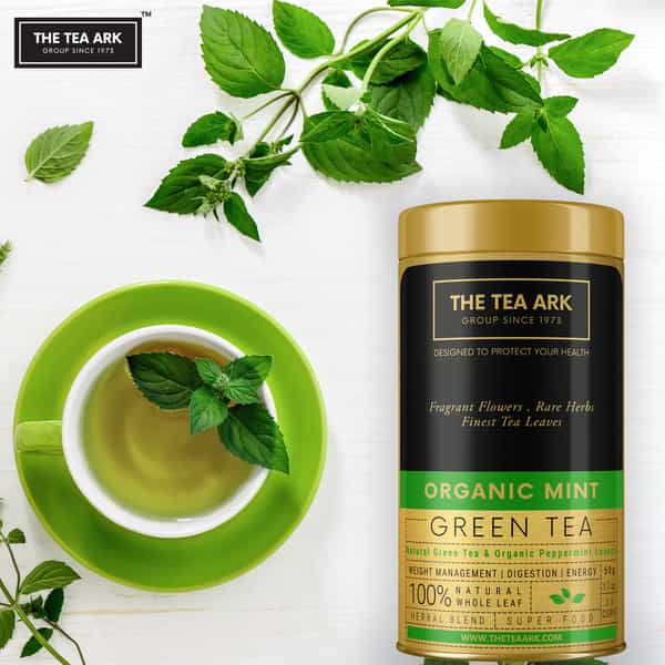 The Tea Ark Mint Green Tea (50G) Tin Loose Leaves (25 Servings)
