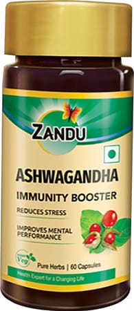 Zandu Ashwagandha Ayurvedic Veg Capsules Bottle Of 60