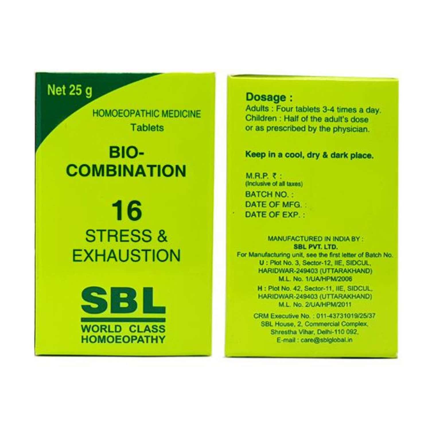 Sbl Bio-combination 16 Tablet 25 Gm Pack Of 3