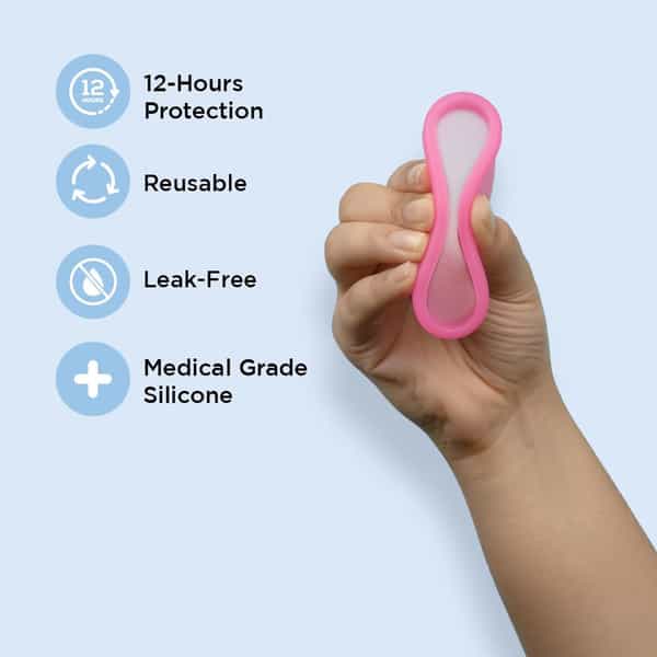 Pee Safe Reusable Menstrual Disc | 1 Reusable Menstrual Disc + 1 Spandex Storage Pouch | 55 Ml