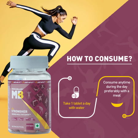 Muscleblaze Strongher Women Multivitamin (60 Tablets) | Multivitamin For Women