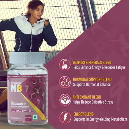 Muscleblaze Strongher Women Multivitamin (60 Tablets) | Multivitamin For Women