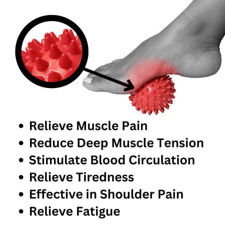 Healthtrek Acupressure Spiky Stress Ball (Pack Of 1 | Red)