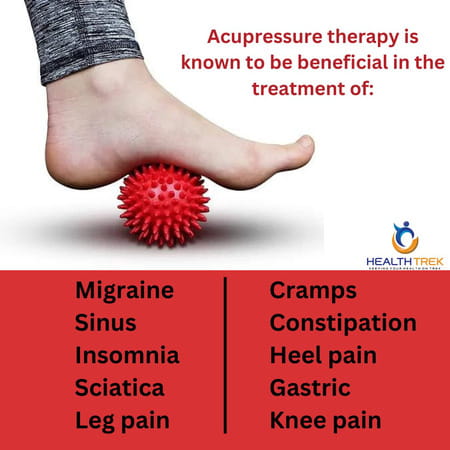 Healthtrek Acupressure Spiky Stress Ball (Pack Of 1 | Red)