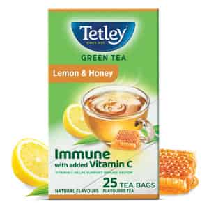 Tetley Green Tea With Lemon & Honey Immune With Added Vitamin C 25 Tea Bags