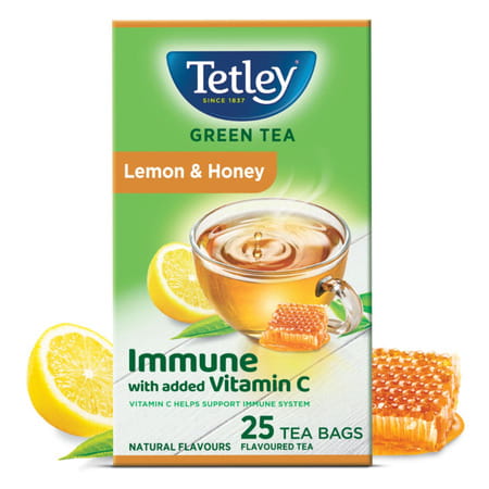 Tetley Green Tea With Lemon & Honey Immune With Added Vitamin C 25 Tea Bags