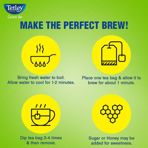 Tetley Green Tea With Lemon & Honey Immune With Added Vitamin C 25 Tea Bags