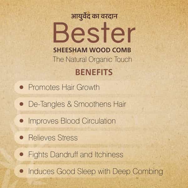 Bester Sheesham Wood Comb 14 Fc | Hair Straightening | For Men & Women (Pack Of 2)