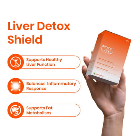 Purezen Liv-It-Up | Plant-Based Liver Supplement | Helps Flush Out Toxins Reduce Fatty Liver - 60n