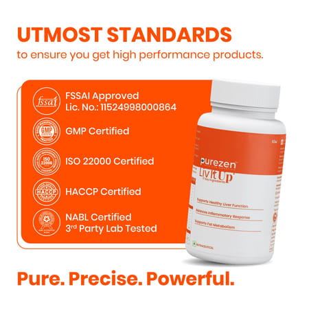 Purezen Liv-It-Up | Plant-Based Liver Supplement | Helps Flush Out Toxins Reduce Fatty Liver - 60n