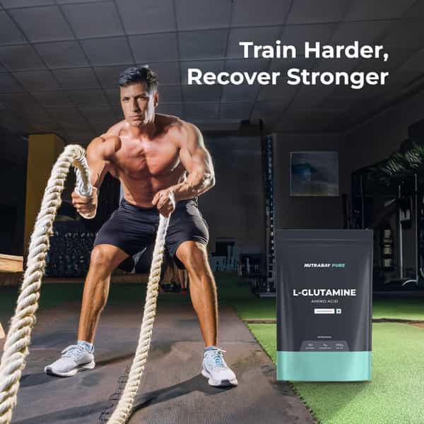 Nutrabay Pure L-Glutamine Powder Amino Acid - 250G Unflavoured 50 Servings