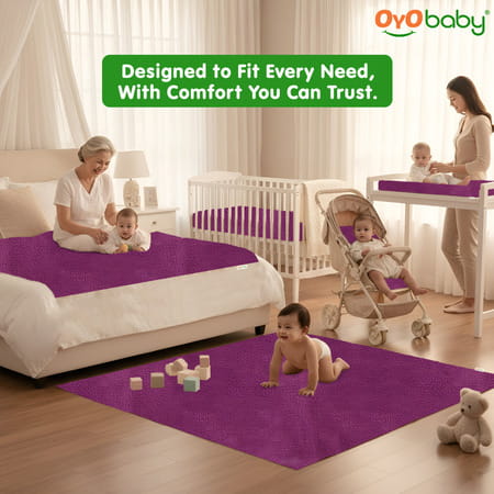 Oyo Baby Waterproof Bed Protector Baby Dry Sheet Medium Rani Pink (70 Cm X 100 Cm)
