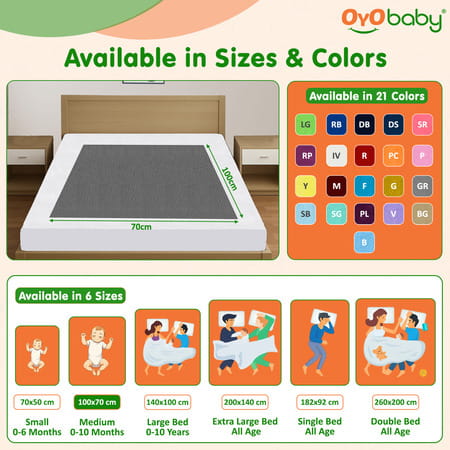 Oyo Baby Waterproof Bed Protector Baby Dry Sheet Medium Rani Pink (70 Cm X 100 Cm)