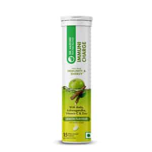 Dr. Vaidya's Immuni Charge, Natural Immunity Booster | Vitamin C, Amla & Zinc | Lemon (1x15 Tablets)