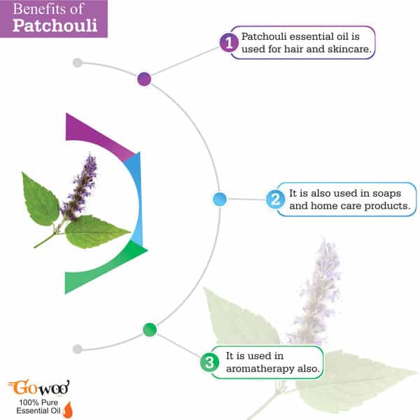 Go Woo 100% Pure Patchouli Oil For Reduce Acne Stress Stomach Pain 30 Ml