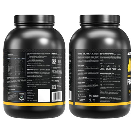 Nutrabay Gold Pea Protein Powder | 25G Protein | 4.6G Bcaa | 5G Fiber | Cold Coffee Flavour - 2Kg