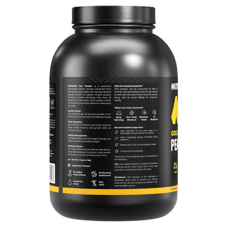 Nutrabay Gold Pea Protein Powder | 25G Protein | 4.6G Bcaa | 5G Fiber | Cold Coffee Flavour - 2Kg