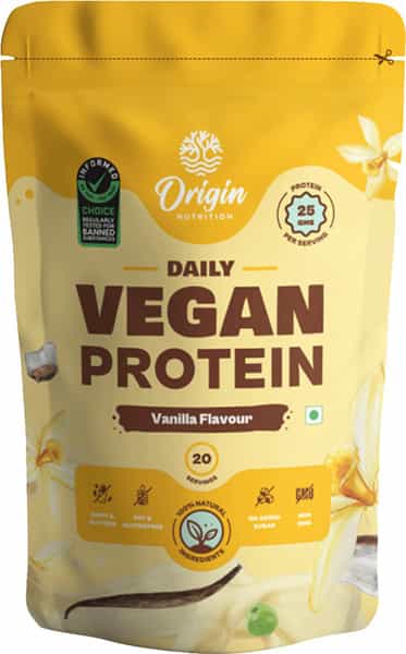 Origin Nutrition 100% Natural Vegan Plant Protein Powder 780G Vanilla With 25G Plant Based Protein