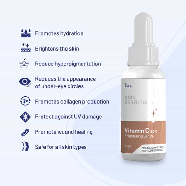 Formen 20% Vitamin C Brightening Face Serum | Vitamin E & Ferulic Acid | Reduce Fine Lines (30 Ml)