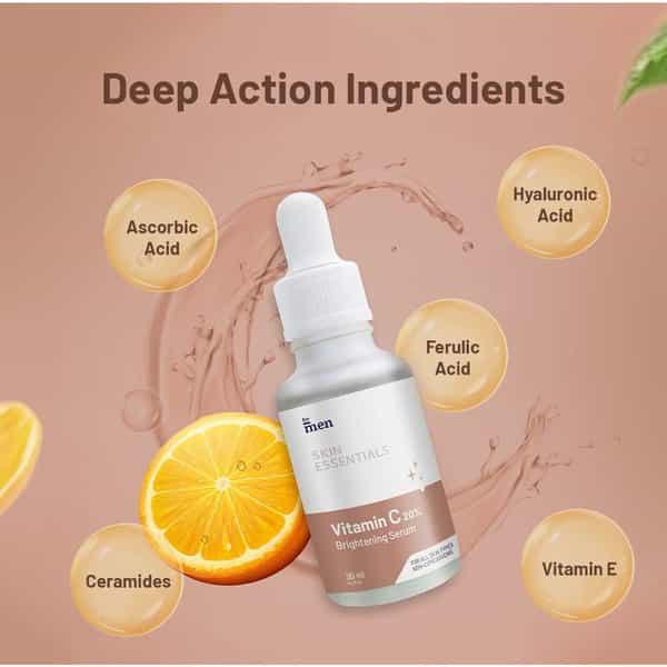 Formen 20% Vitamin C Brightening Face Serum | Vitamin E & Ferulic Acid | Reduce Fine Lines (30 Ml)