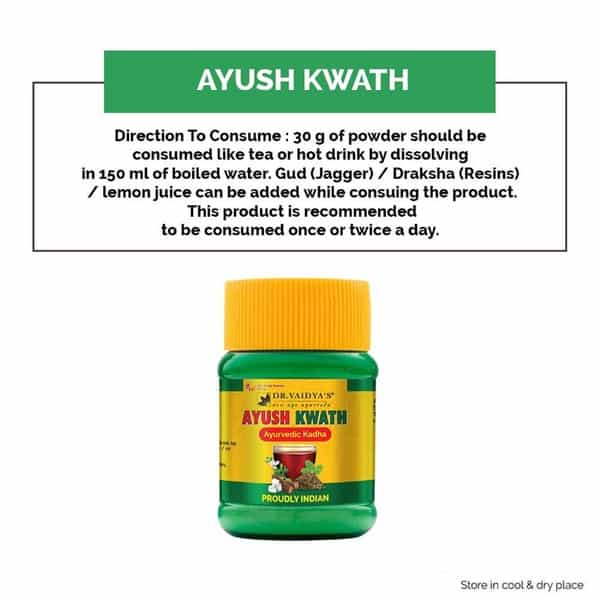 Dr. Vaidya's Ayush Kwath | Ayurvedic Immunity Boosting Kadha Powder | 50 Gms Each (Pack Of 2)
