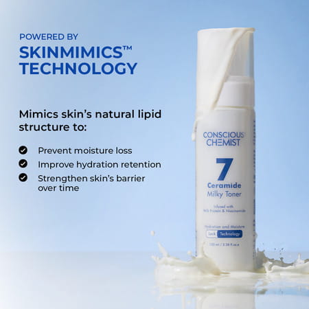 Conscious Chemist Niacinamide & 7 Ceramide Milky Toner 100Ml | Hydrating & Barrier Repair 100Ml