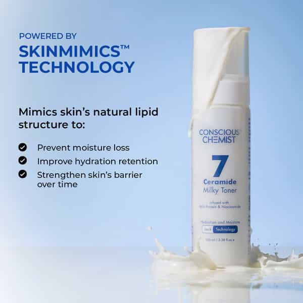 Conscious Chemist Niacinamide & 7 Ceramide Milky Toner 100Ml | Hydrating & Barrier Repair 100Ml