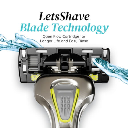 Letsshave Pro 7 Max Razor Value Set | 7-Blade Shaving Razorrazor Handle + 2 Razor Cartridges