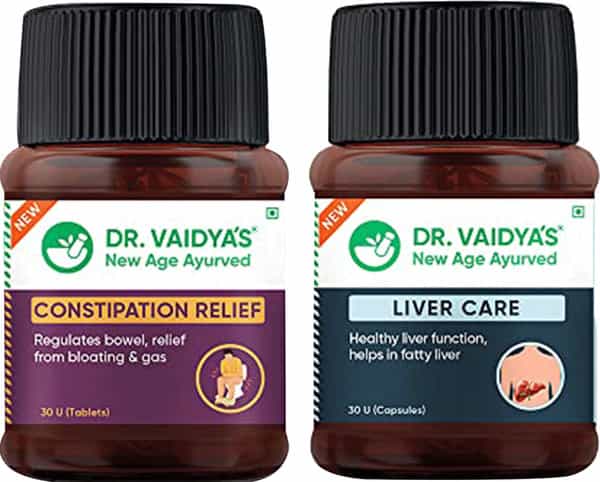 Dr. Vaidya's Constipation Pack - Constipation Relief Capsules & Tablets | 2 X 30