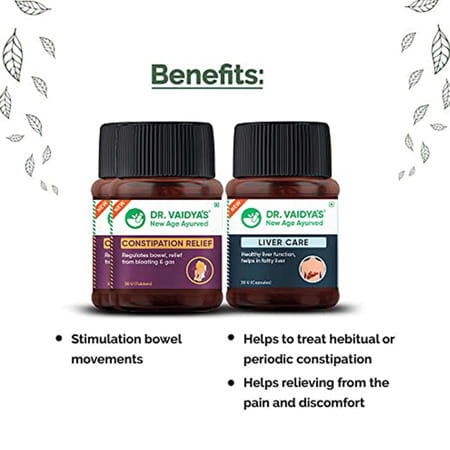 Dr. Vaidya'S Constipation Pack - Constipation Relief Capsules & Tablets | 2 X 30