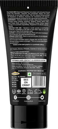Khadi Men Activated Charcoal Cleanser Deeply Cleanses & Detoxifies Skin-100ml