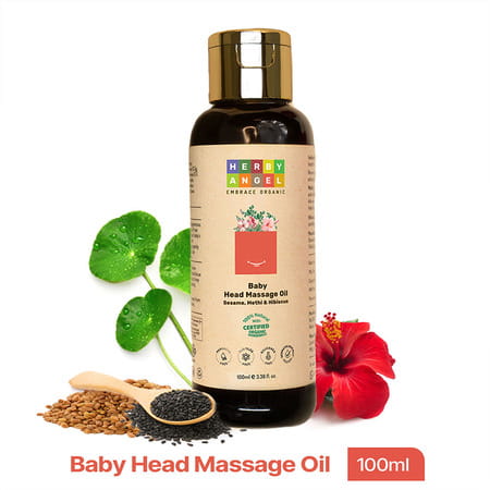 Herby Angel Baby Head Massage Oil With Sesame | Methi & Hibiscus For Hair Growth - 100ml