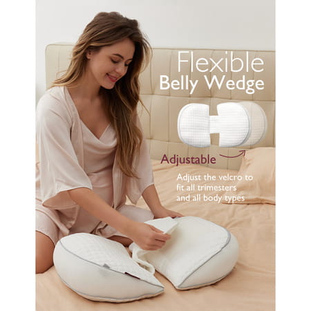 Momcozy Maternity Accessory Portable Maternity Pillow - White